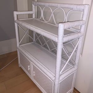 White Wicker Bathroom Storage Unit